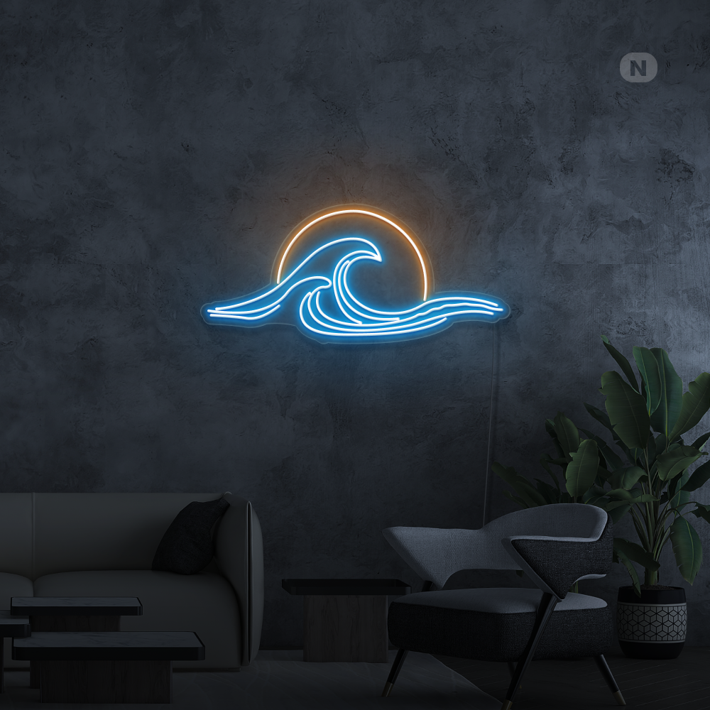 Sinal de néon Luz de arte do pôr do sol