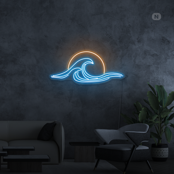 Sinal de néon Luz de arte do pôr do sol