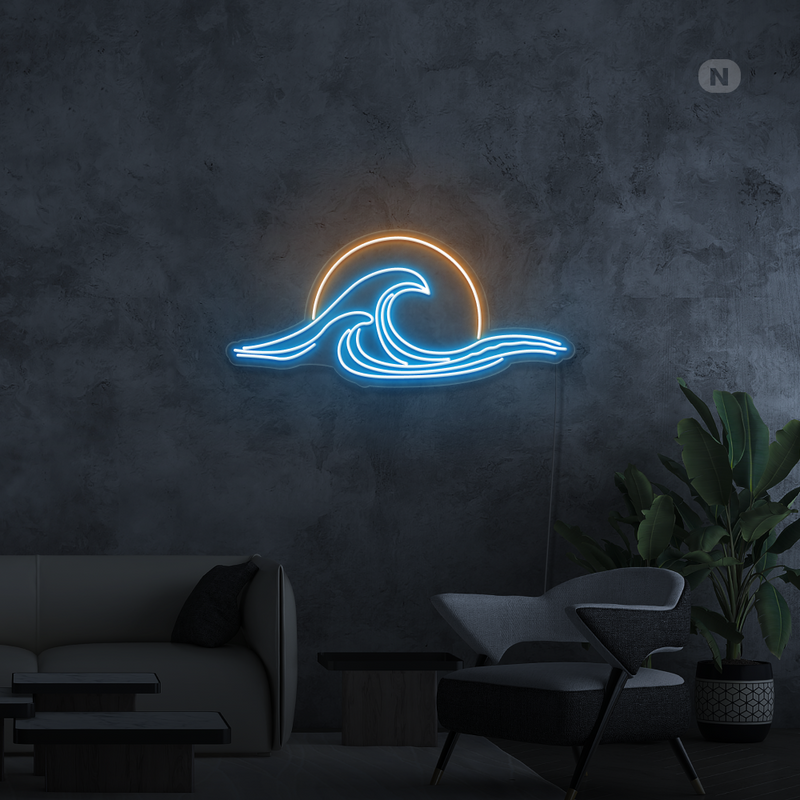 Sinal de néon Luz de arte do pôr do sol