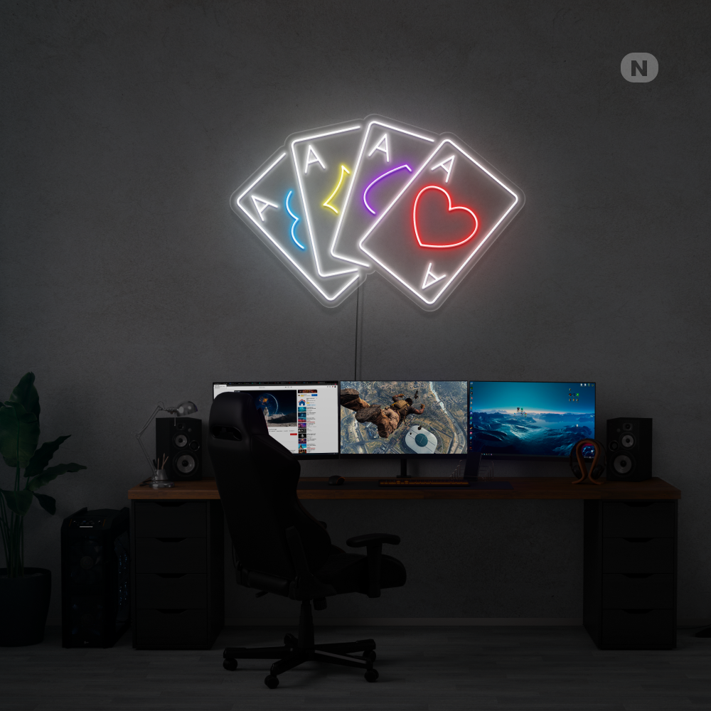 Sinal de néon Cartas de jogar