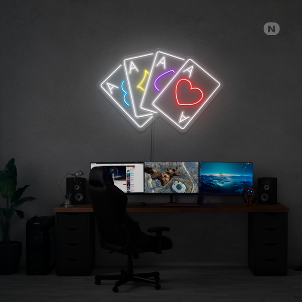 Sinal de néon Cartas de jogar