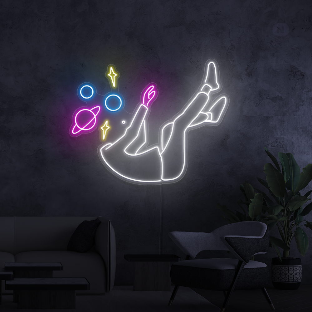 Sinal de néon Cabeça de espaço