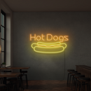 Sinal de néon Hot Dogs