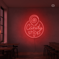 Sinal de néon Candy Shop
