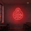 Sinal de néon Candy Shop