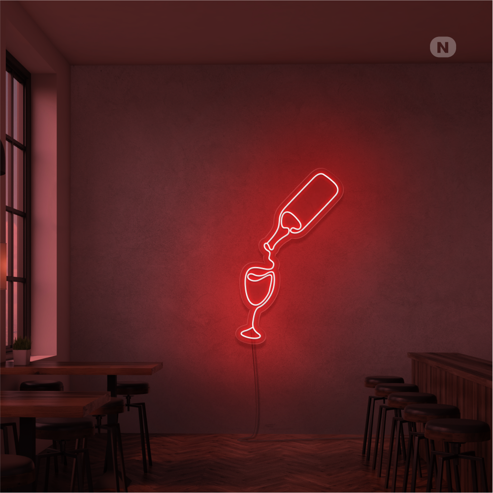 Sinal de néon Amante do vinho