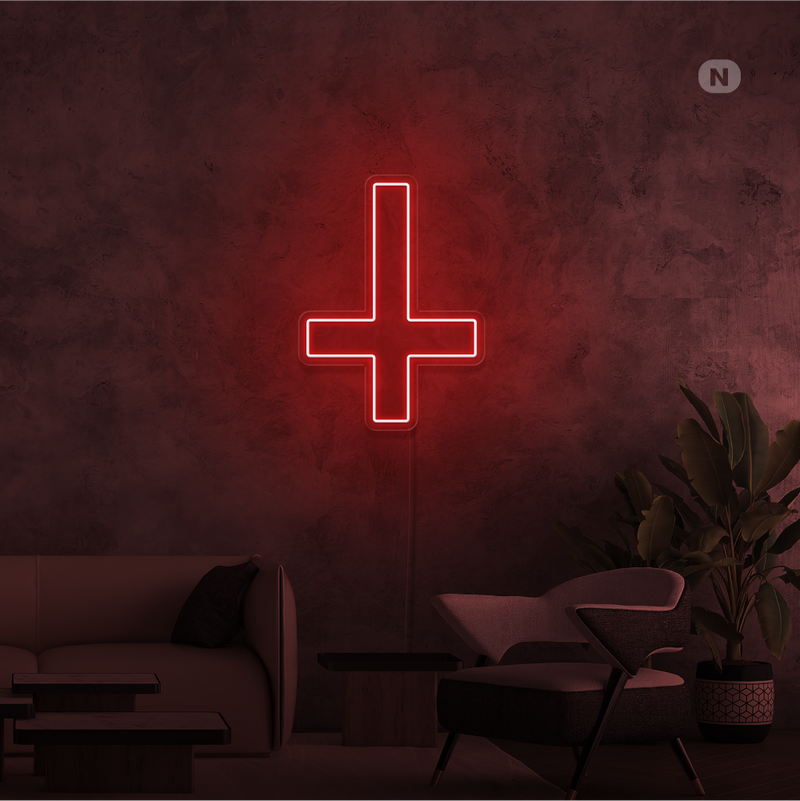Sinal de néon Estrela cruzada