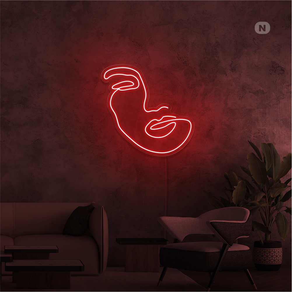 Sinal de néon Rosto de mulher