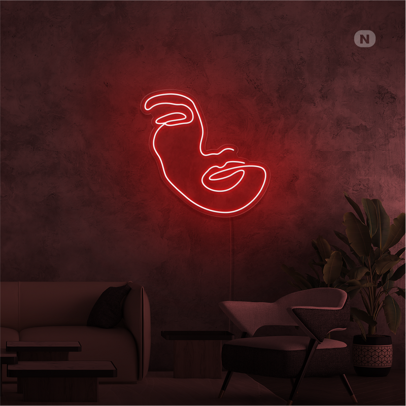 Sinal de néon Rosto de mulher