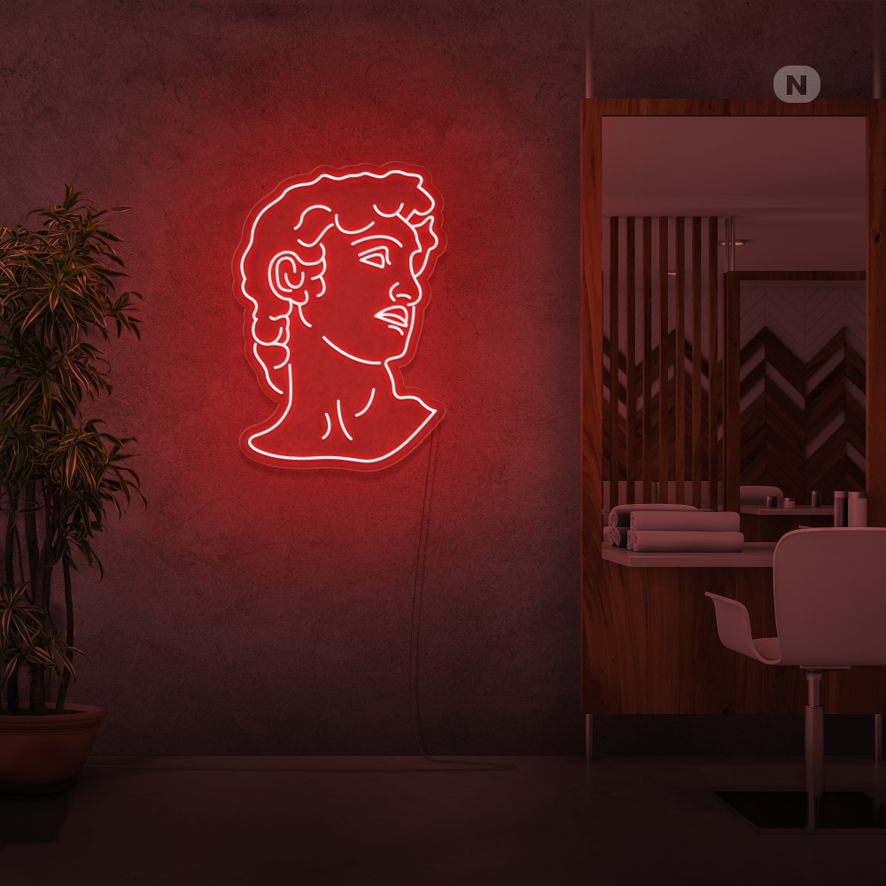 Sinal de néon Michelangelo's David