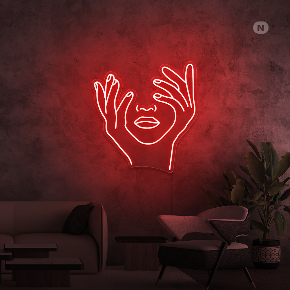 Sinal de néon Rosto artístico