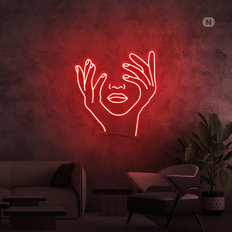 Sinal de néon Rosto artístico