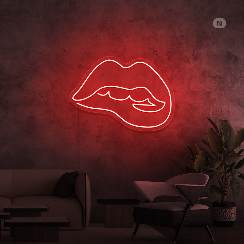 Sinal de néon Seductive Lip