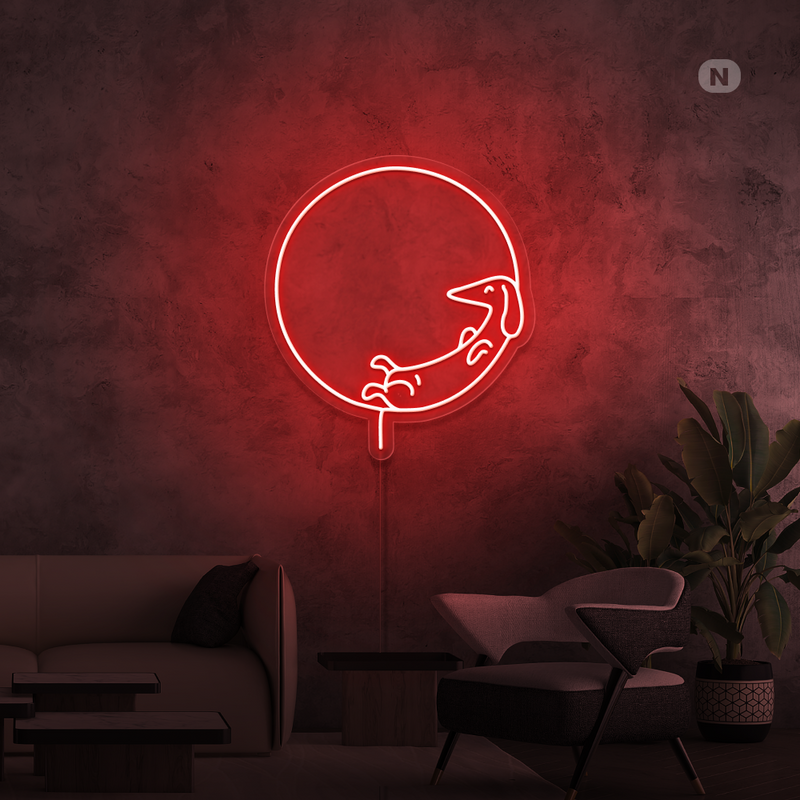 Sinal de néon Cão adormecido