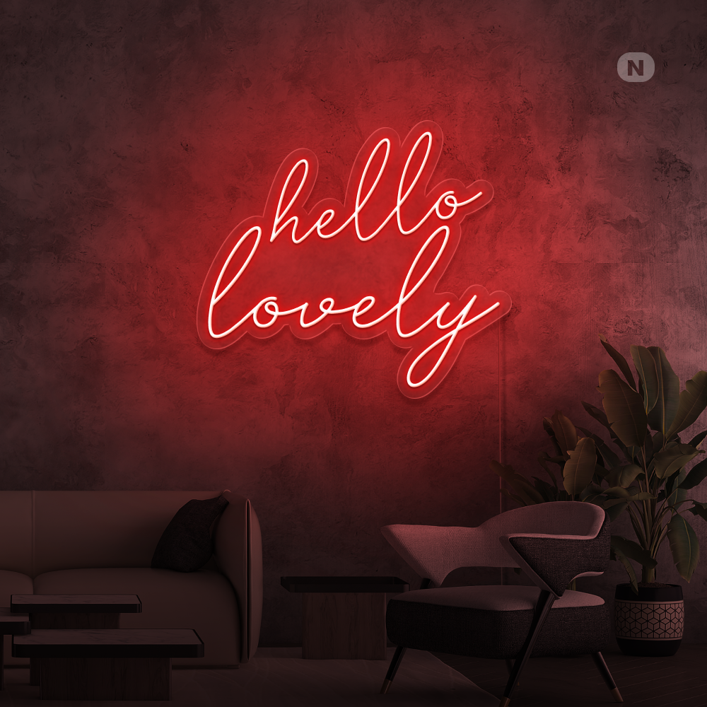 Sinal de néon Hello Lovely