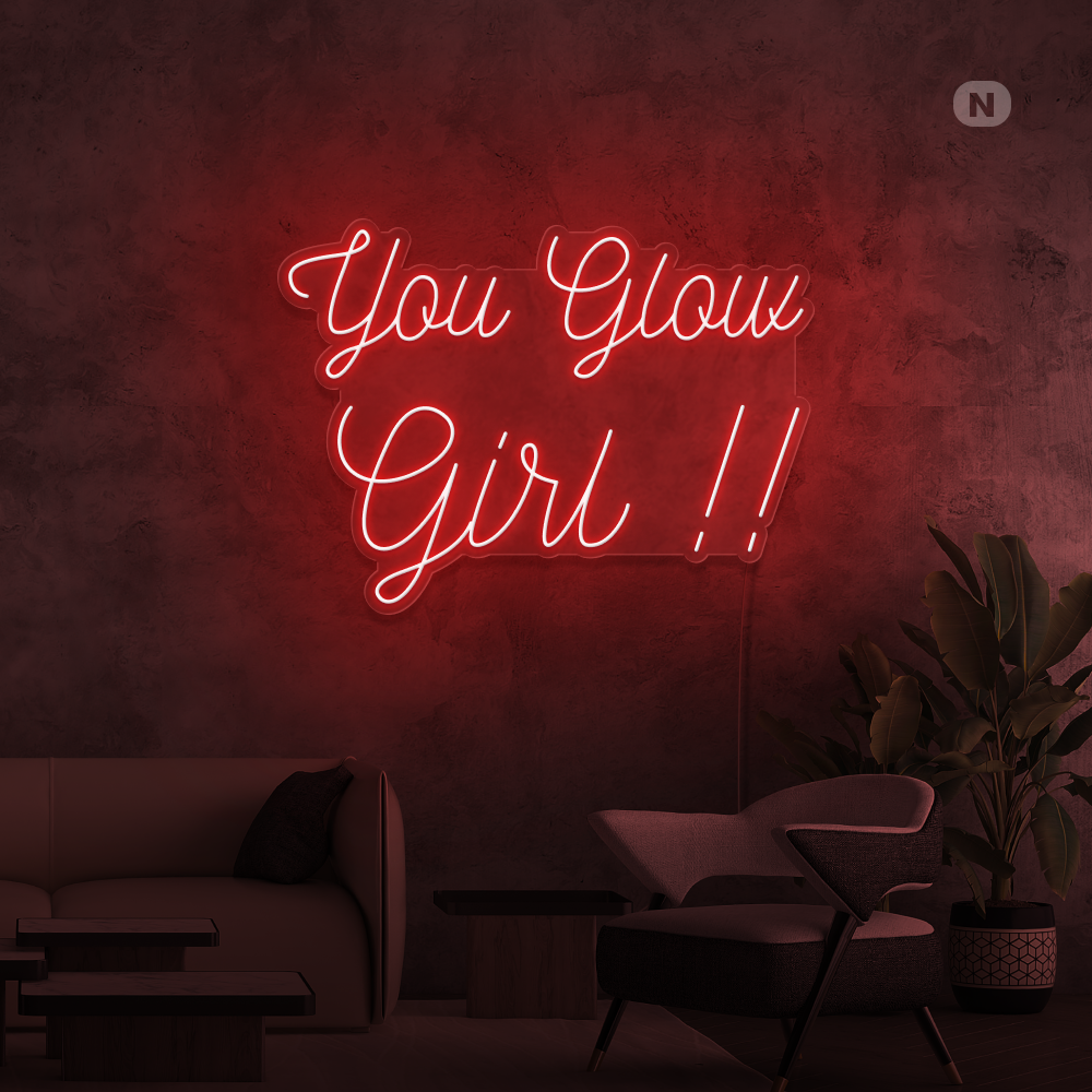 Sinal de néon You Glow Girl