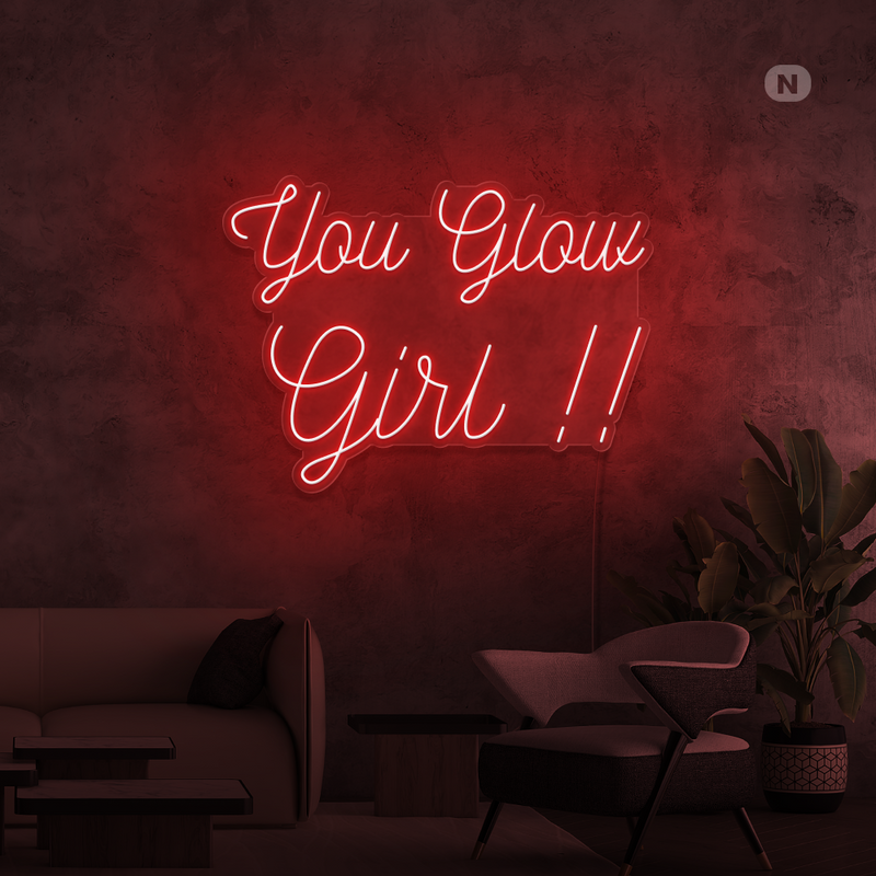 Sinal de néon You Glow Girl