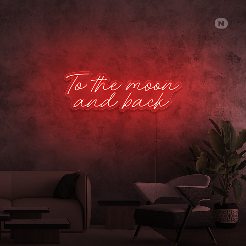 Sinal de néon To The Moon and Back