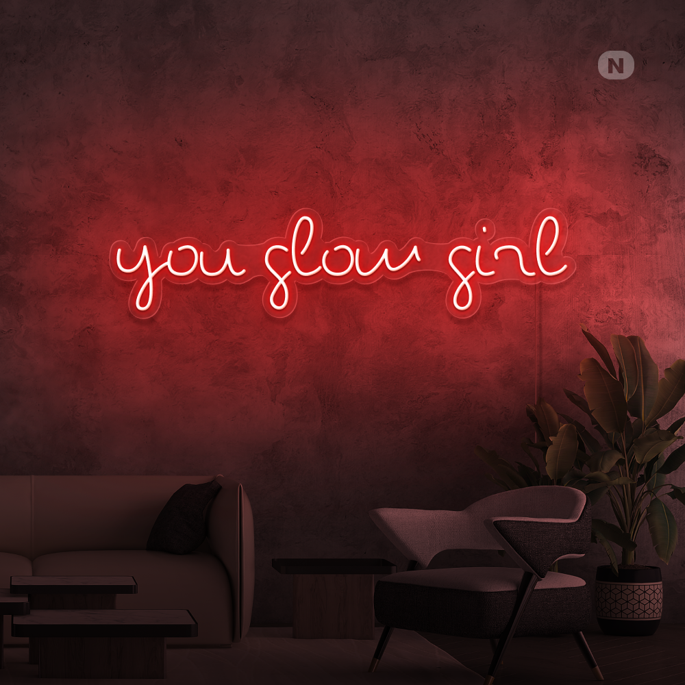 Sinal de néon You Glow Girl
