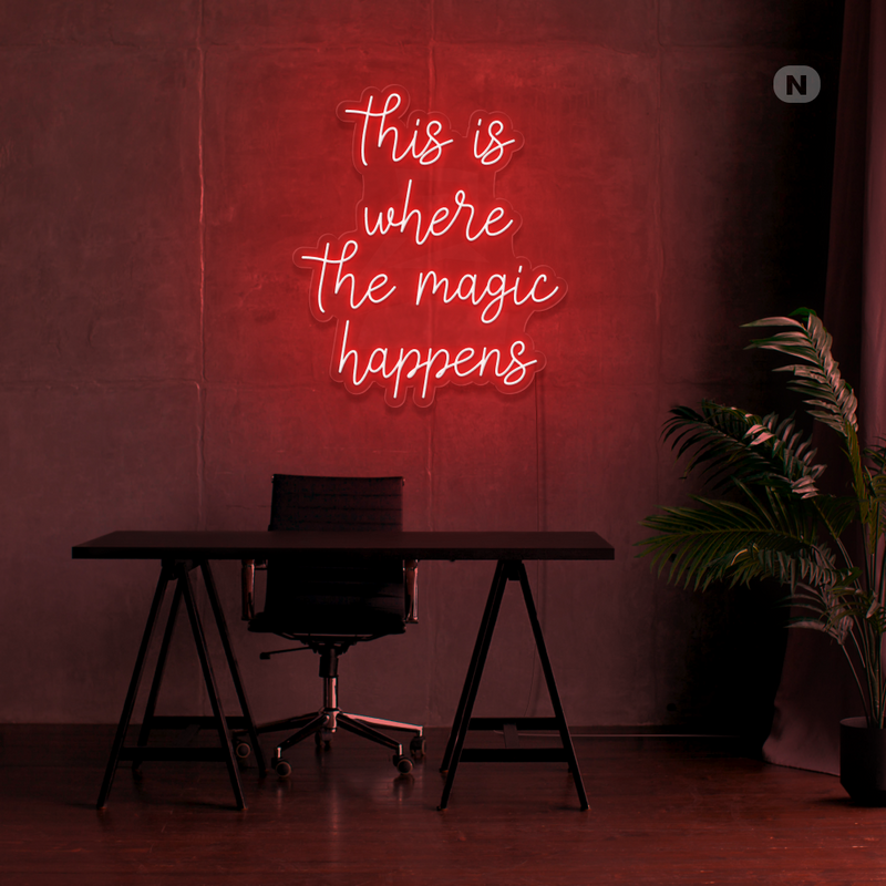 Sinal de néon This is where the magic happens