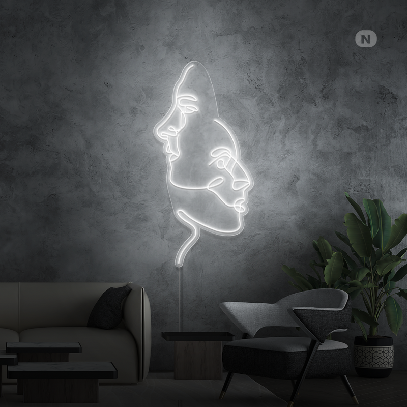 Sinal de néon Os rostos