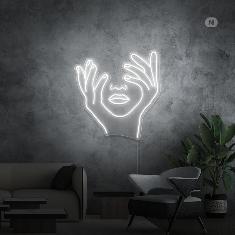 Sinal de néon Rosto artístico