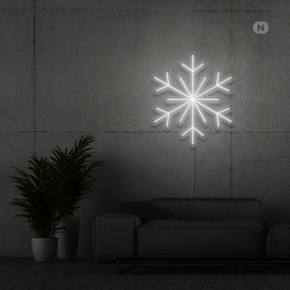 Sinal de néon Flocos de neve