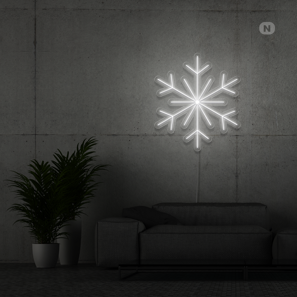 Sinal de néon Flocos de neve