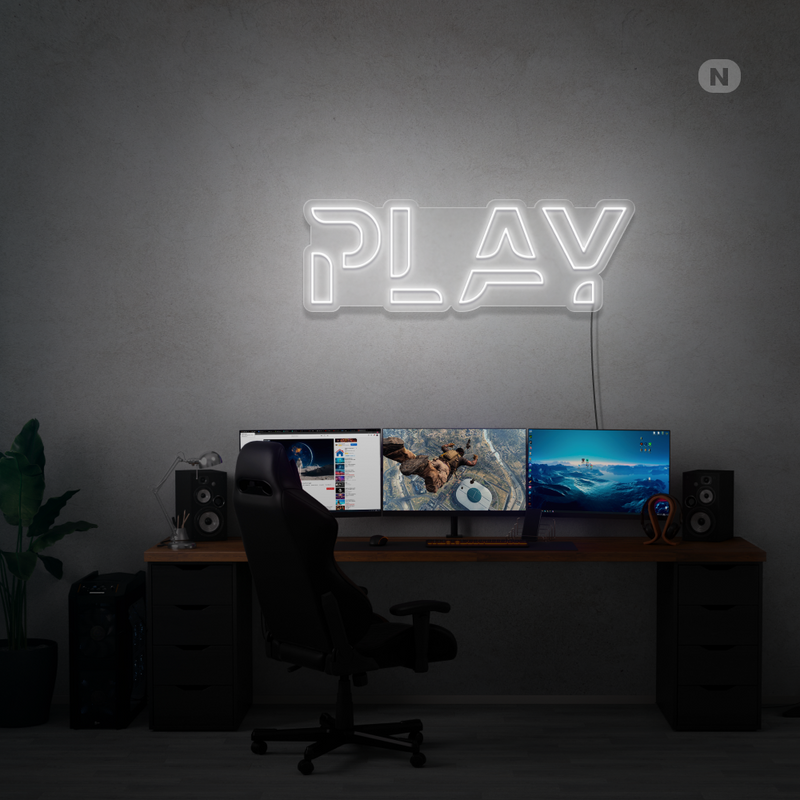 Sinal de néon Play