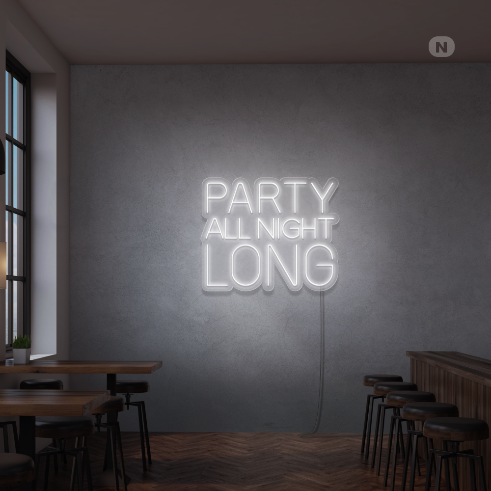 Sinal de néon Party All Night Long