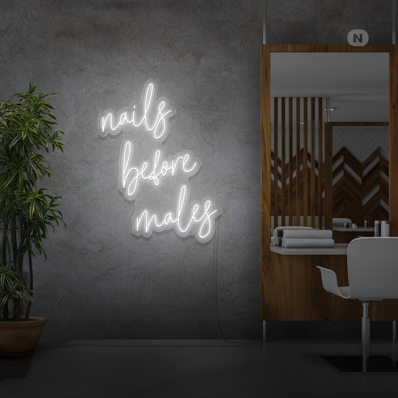 Sinal de néon nails before males