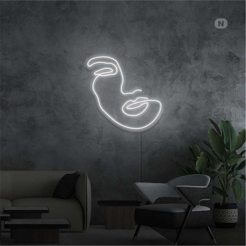 Sinal de néon Rosto de mulher