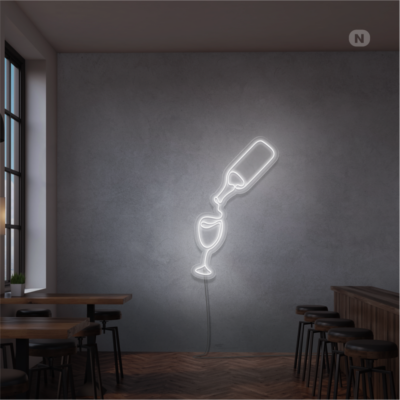 Sinal de néon Amante do vinho