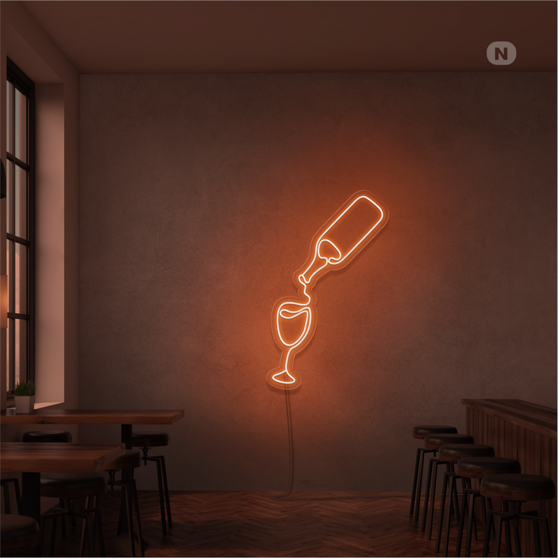 Sinal de néon Amante do vinho