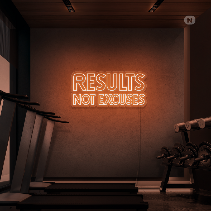 Sinal de néon Results not excuses
