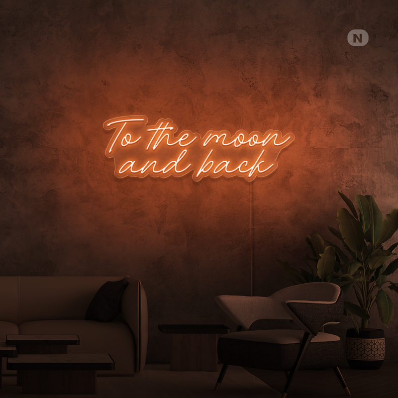 Sinal de néon To The Moon and Back