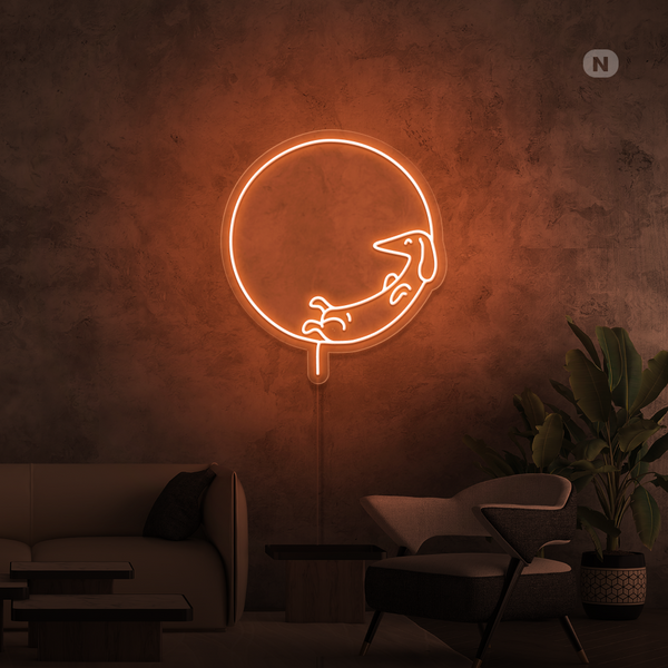 Sinal de néon Cão adormecido