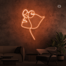 Sinal de néon Rosto com óculos