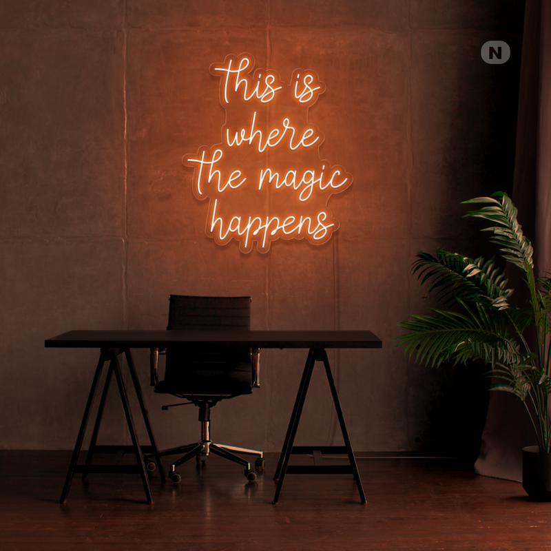 Sinal de néon This is where the magic happens