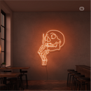 Sinal de néon Cabeça de caveira para fumar