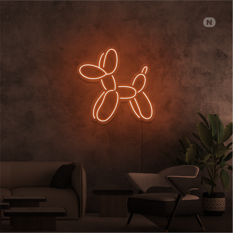 Sinal de néon Cão de Balão