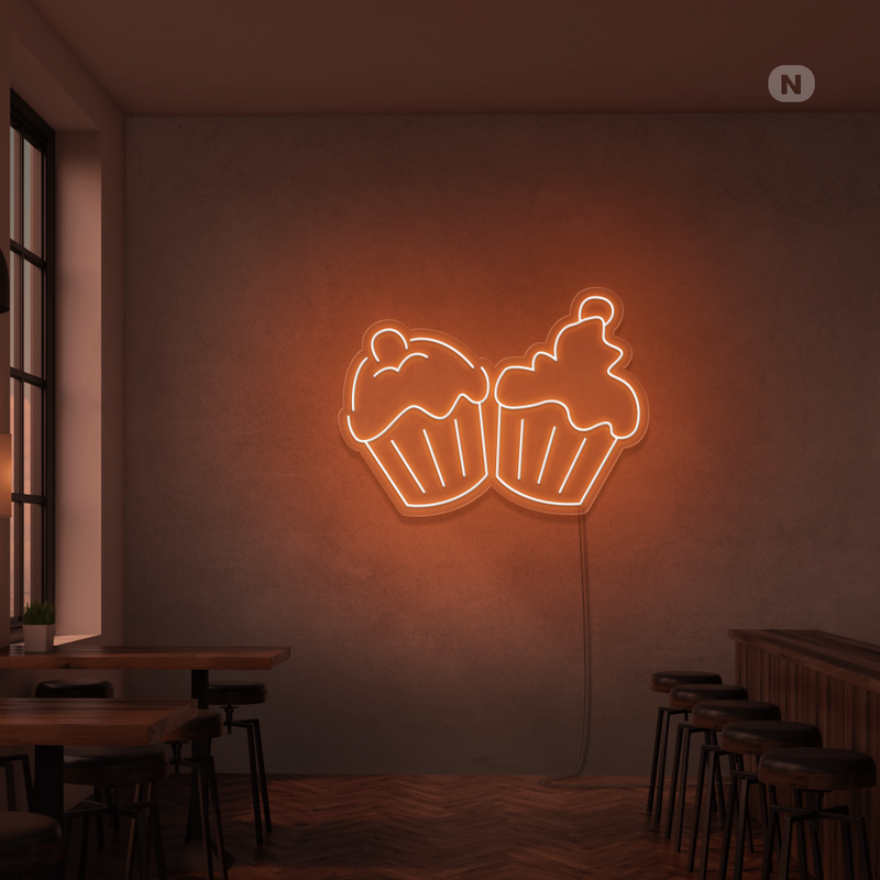 Sinal de néon Cupcakes