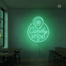 Sinal de néon Candy Shop