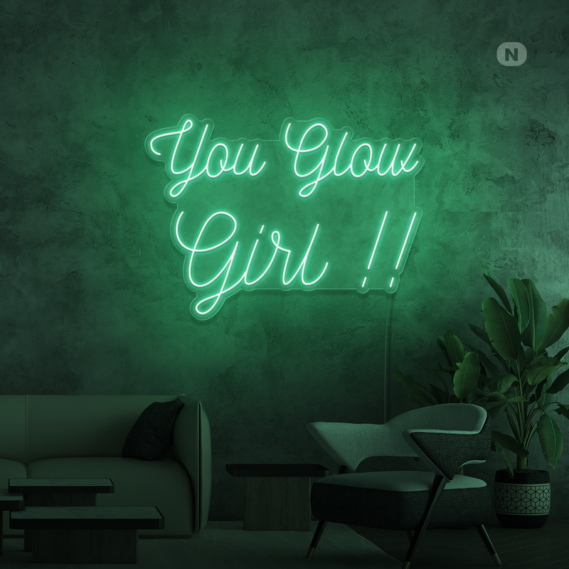 Sinal de néon You Glow Girl
