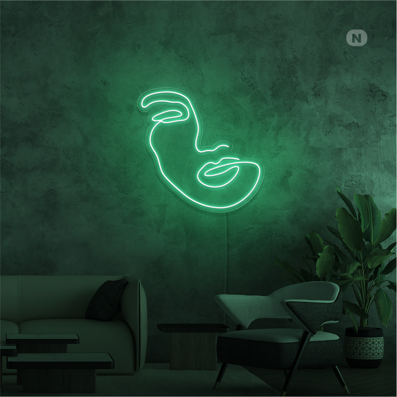 Sinal de néon Rosto de mulher