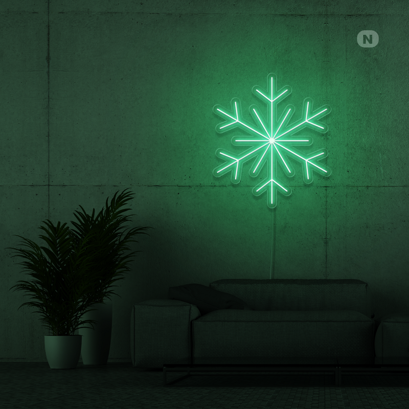 Sinal de néon Flocos de neve