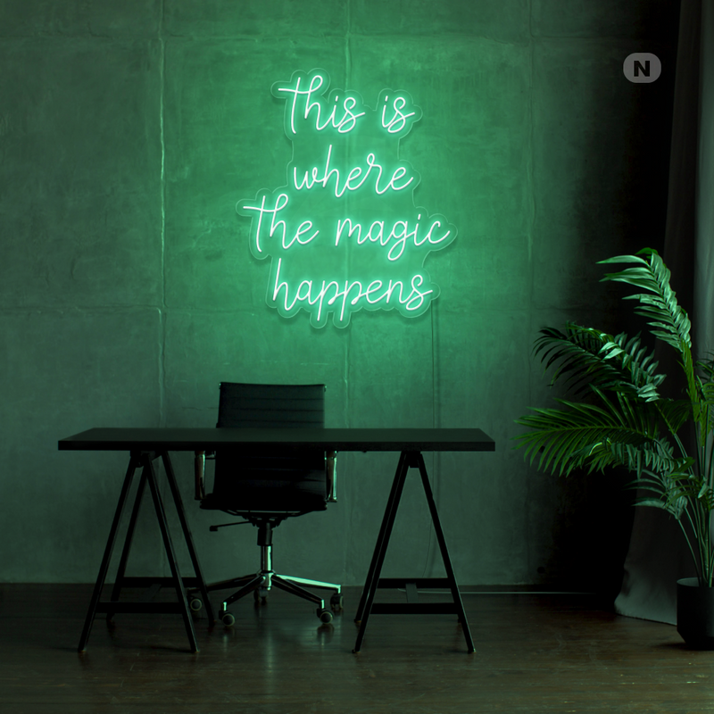 Sinal de néon This is where the magic happens