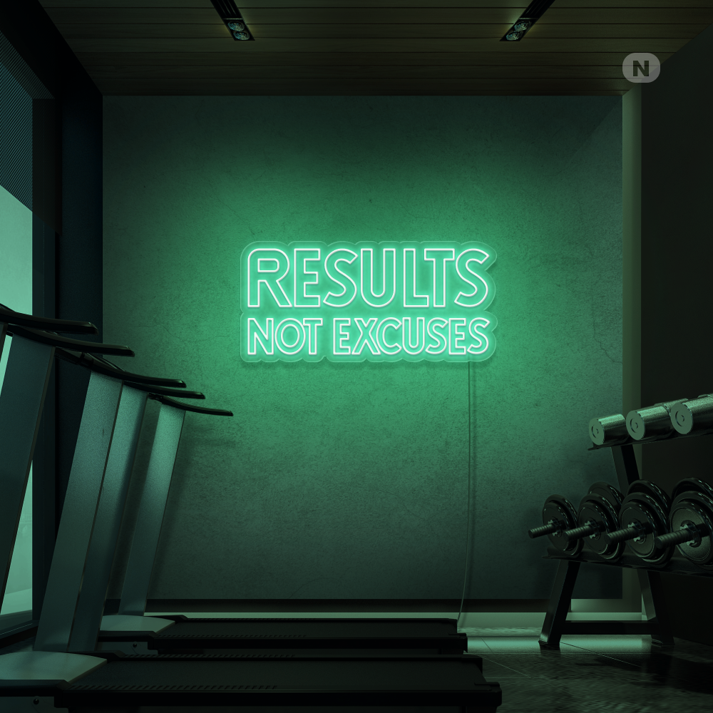 Sinal de néon Results not excuses