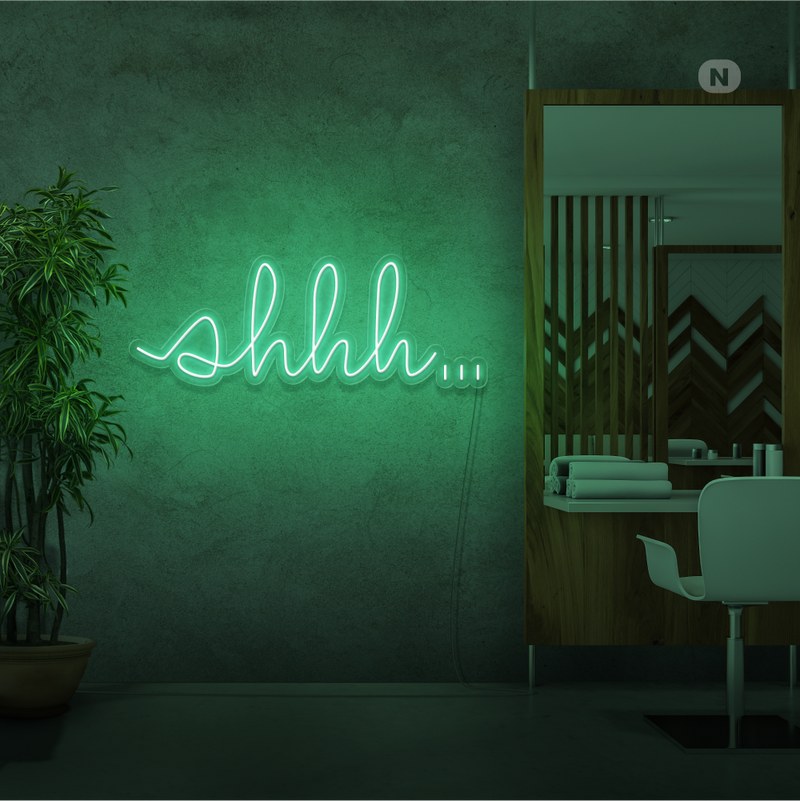 Sinal de néon Shhh