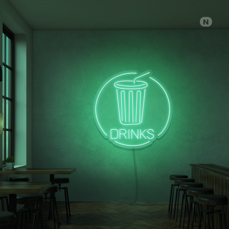 Sinal de néon Drinks